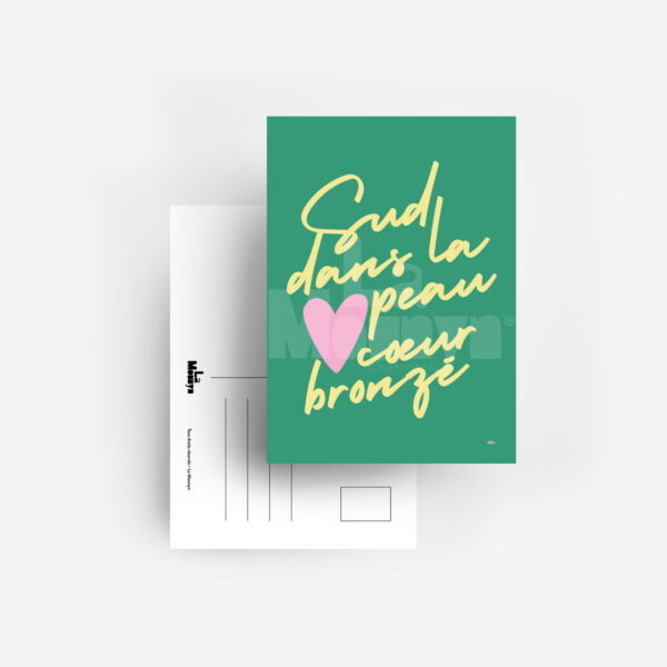 Coeur bronzé rose| Carte